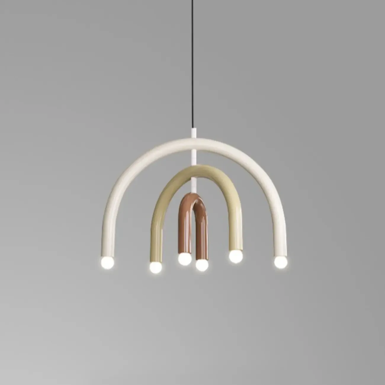 Modern 6-Light LED Chandelier with Rainbow Shape Design Image - 9