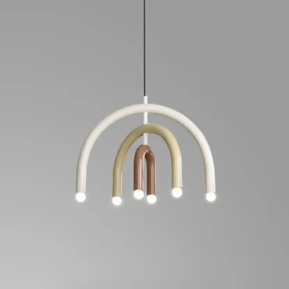 Modern 6-Light LED Chandelier  with Rainbow Shape Design Image - 9