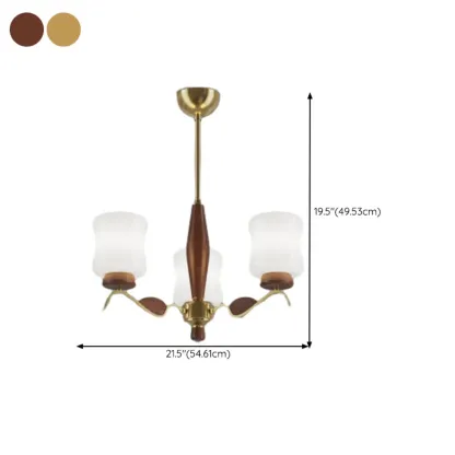 Modern Metal Chandelier with White Glass Shade for Home Decor #size