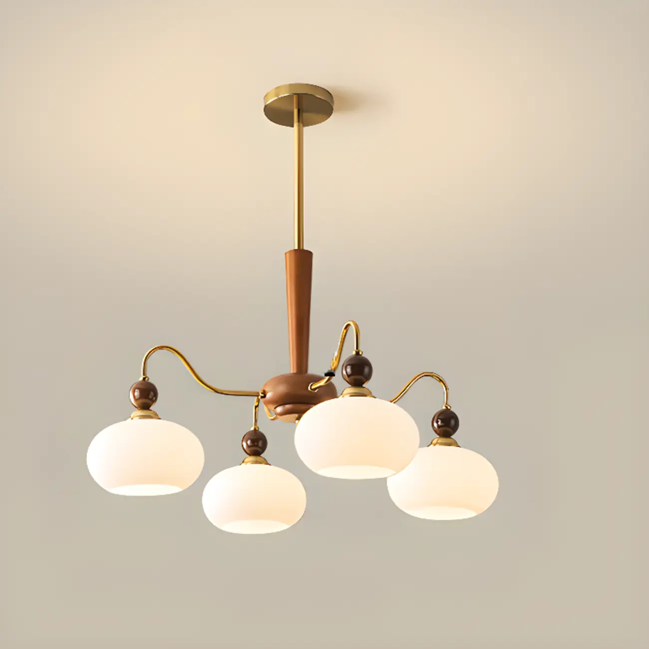 Modern Multi-Light Glass Globe Chandelier with White Shade Image - 3 | homeyfad