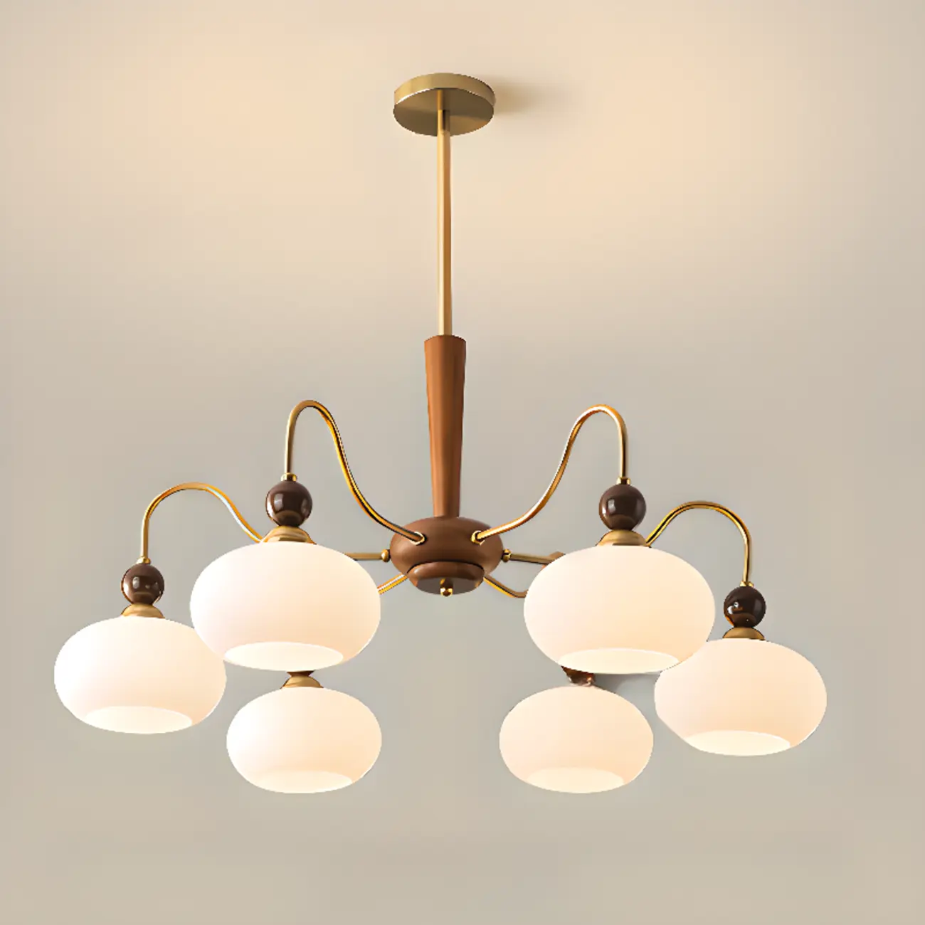 Modern Multi-Light Glass Globe Chandelier with White Shade Image - 7 | homeyfad