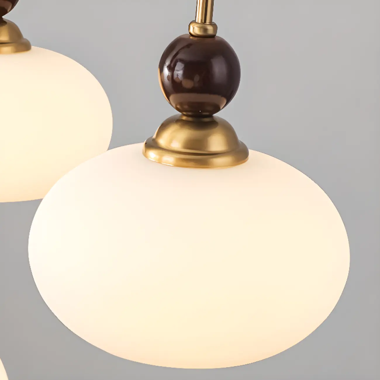 Modern Multi-Light Glass Globe Chandelier with White Shade Image - 10 | homeyfad