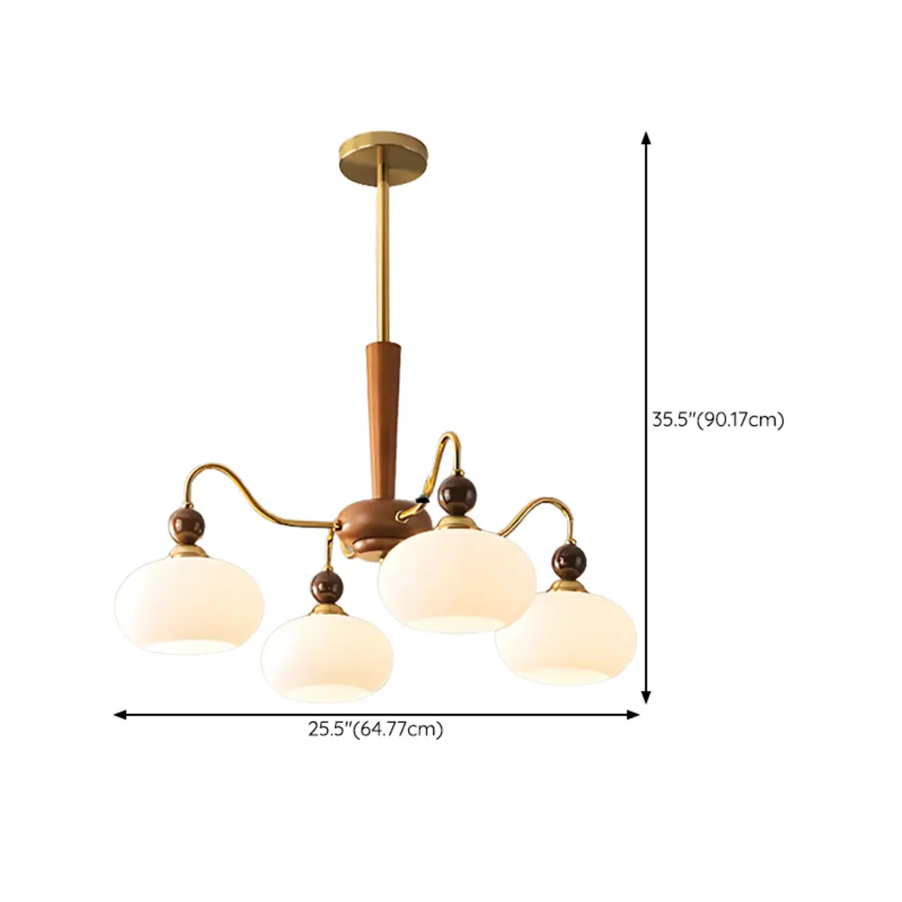 Modern Multi-Light Glass Globe Chandelier with White Shade Image - 13 | homeyfad