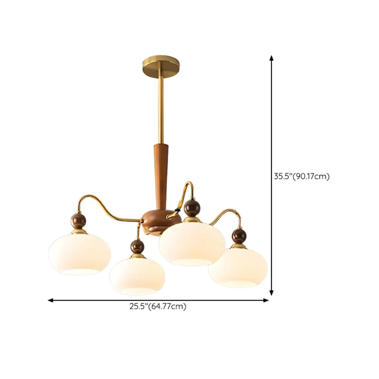 Modern Multi-Light Glass Globe Chandelier with White Shade Image - 13