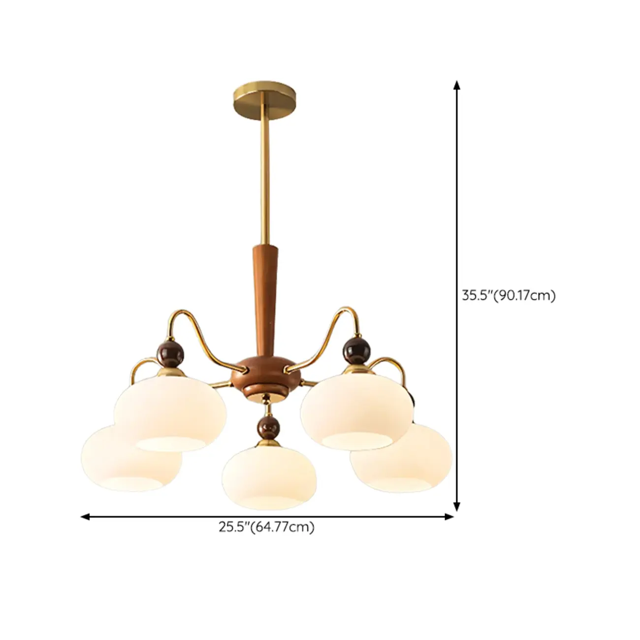 Modern Multi-Light Glass Globe Chandelier with White Shade Image - 14 | homeyfad