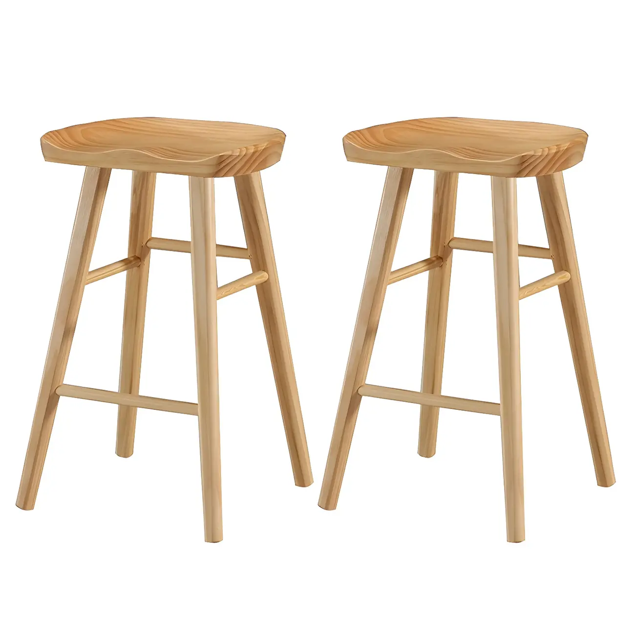 Rustic Saddle Backless Bar Stool Counter Height Image - 28 | homeyfad