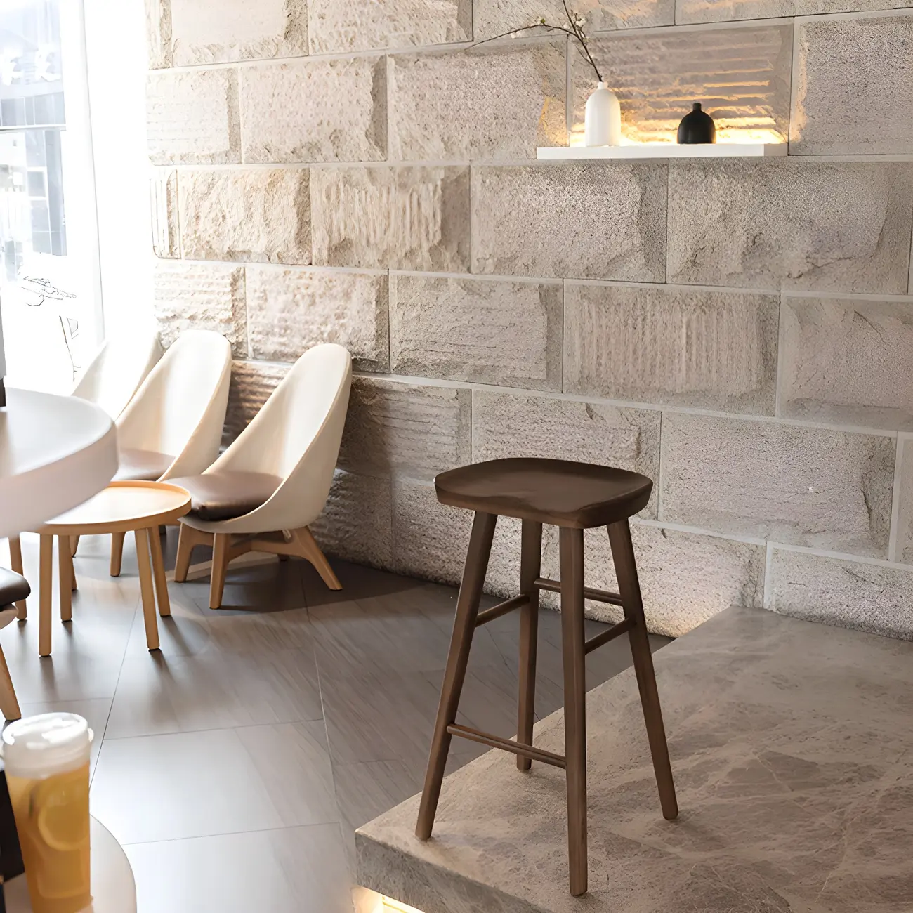 Rustic Saddle Backless Bar Stool Counter Height Image - 15 | homeyfad