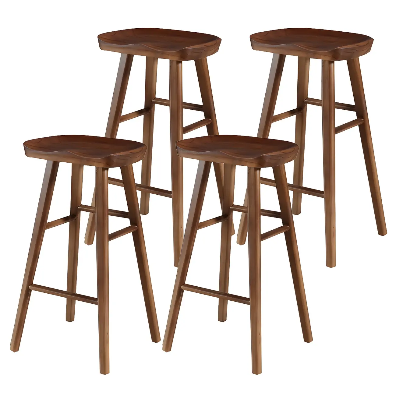 Rustic Saddle Backless Bar Stool Counter Height Image - 44 | homeyfad
