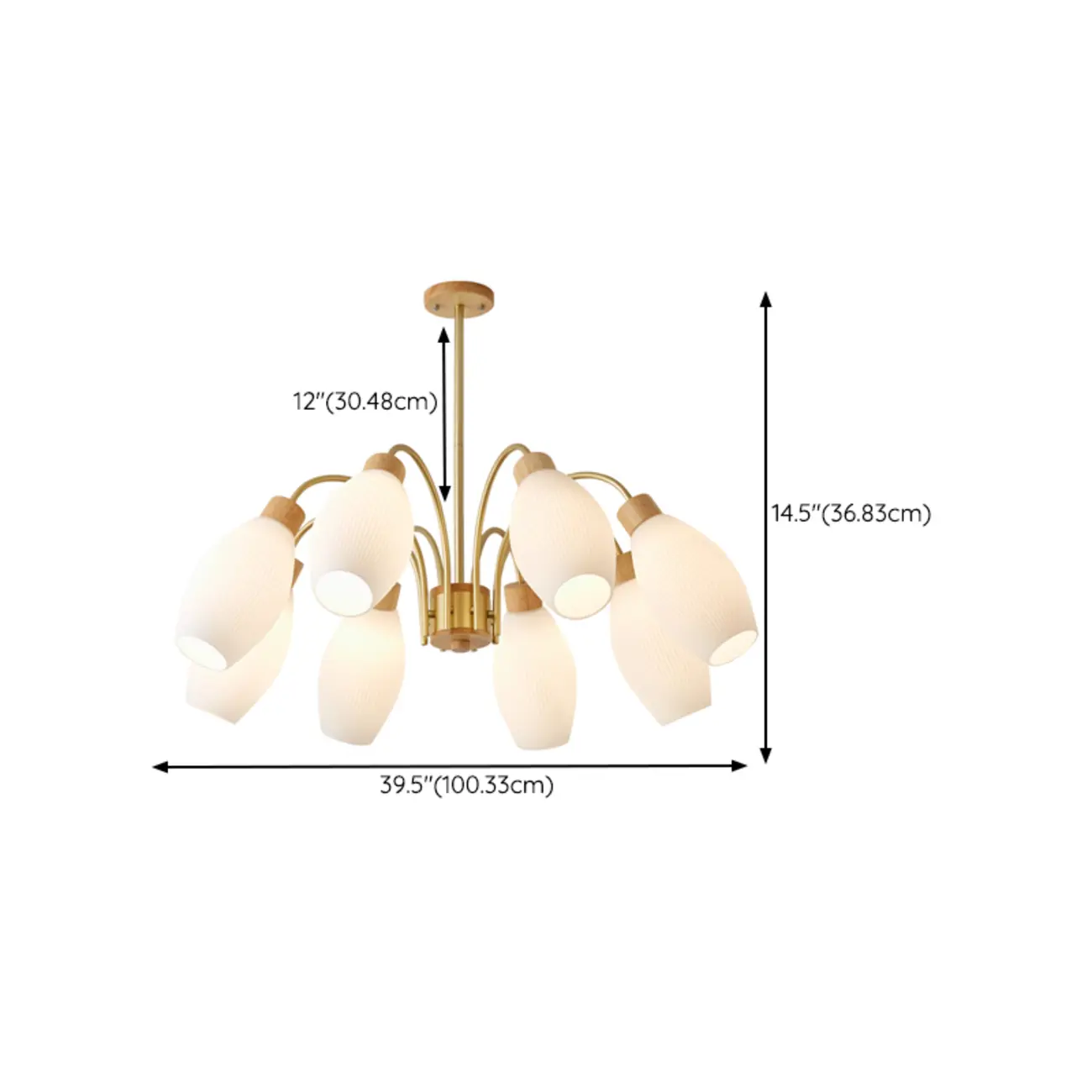 Modern Adjustable White Chandelier with Glass Shades Image - 15 | homeyfad