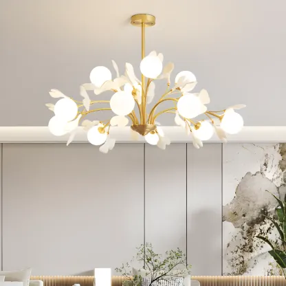 Modern Brass Branch Chandelier with Elegant Design Image - 1