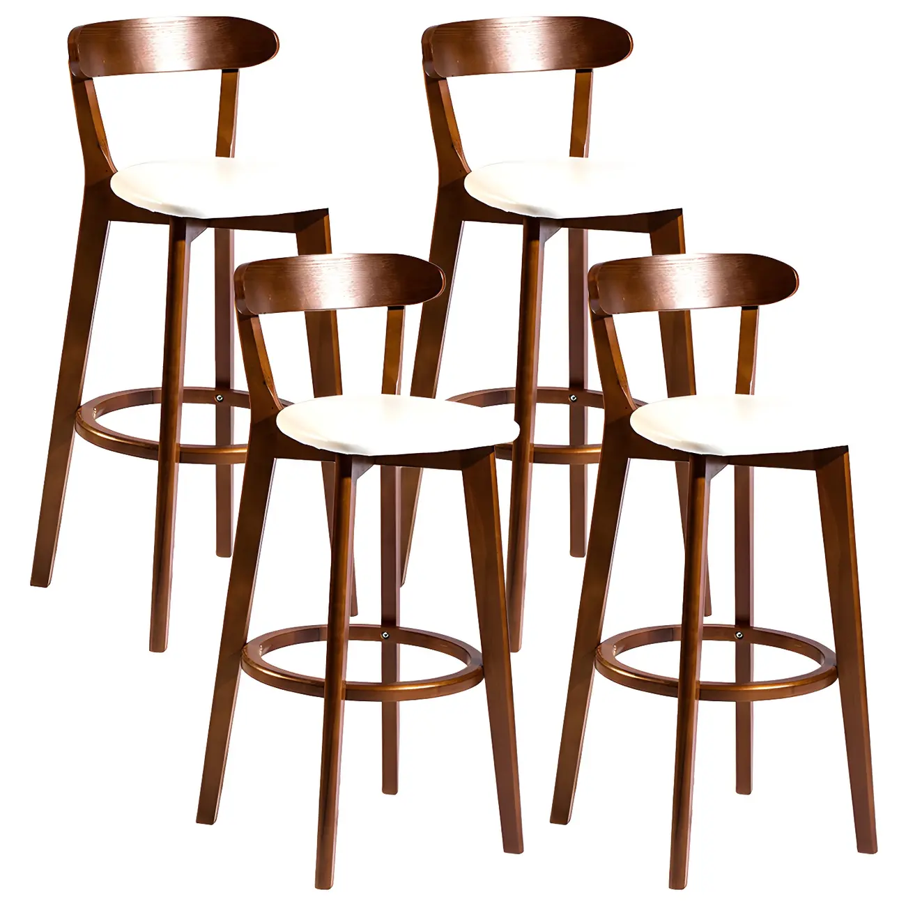 Wooden Upholstered Low Back Bar Height Stools Set of 2 | homeyfad