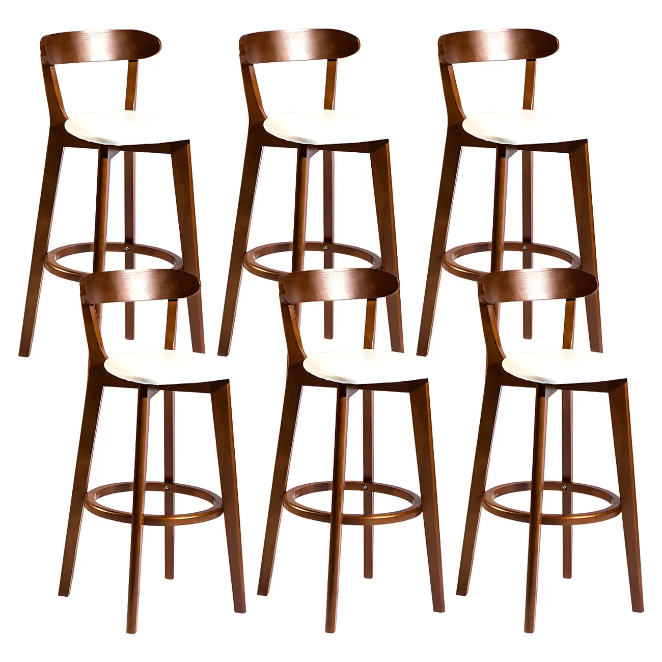 Wooden Upholstered Low Back Bar Height Stools Set of 2 | homeyfad