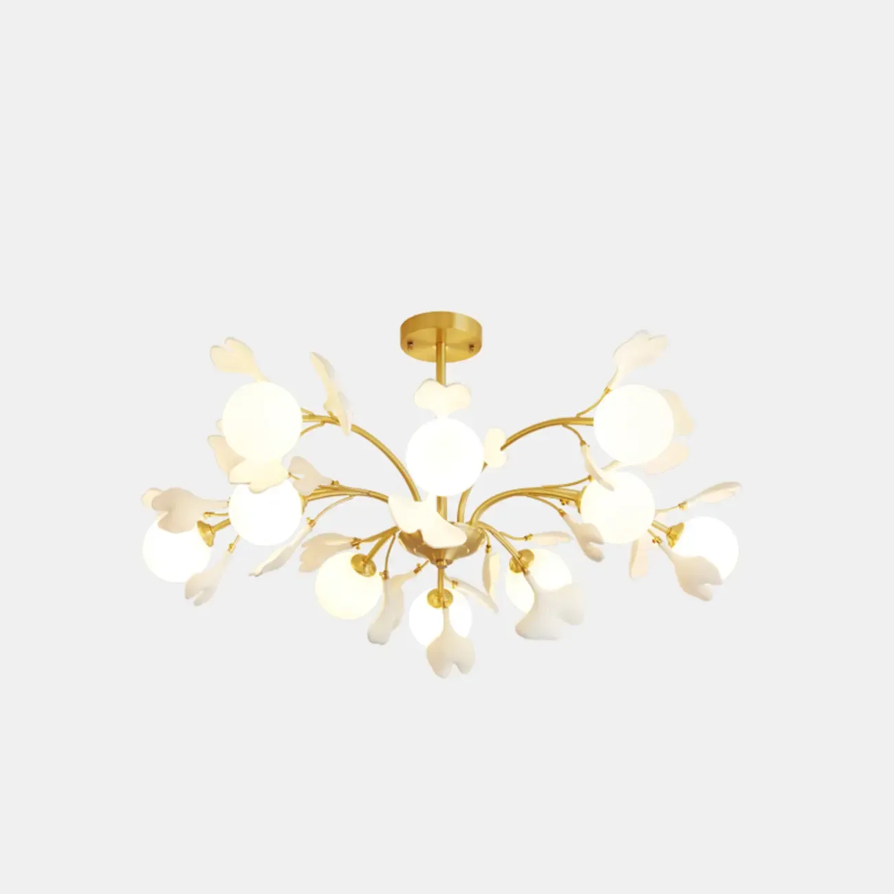 Modern Brass Branch Chandelier with Elegant Design Image - 7