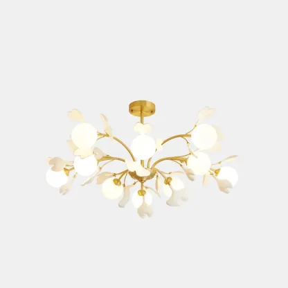 Modern Brass Branch Chandelier with Elegant Design Image - 7