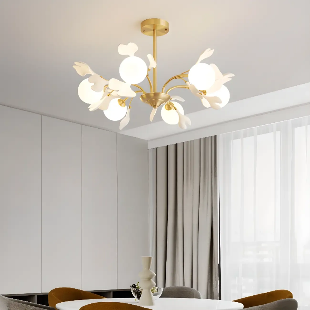 Modern Brass Branch Chandelier with Elegant Design Image - 8
