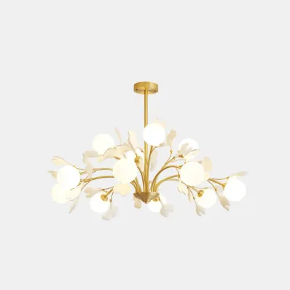 Modern Brass Branch Chandelier with Elegant Design Image - 9