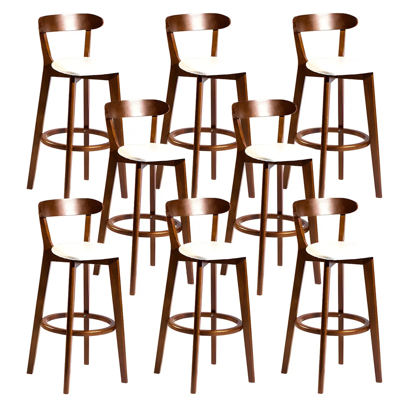 Wooden Upholstered Low Back Bar Height Stools Set of 2 | homeyfad