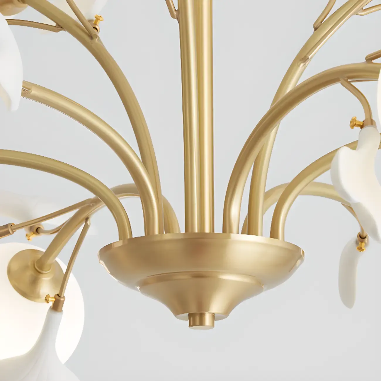 Modern Brass Branch Chandelier with Elegant Design Image - 13
