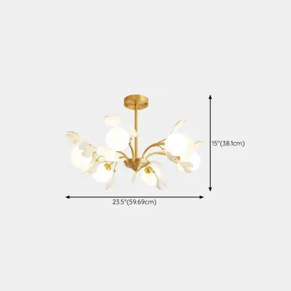 Modern Brass Branch Chandelier with Elegant Design #size