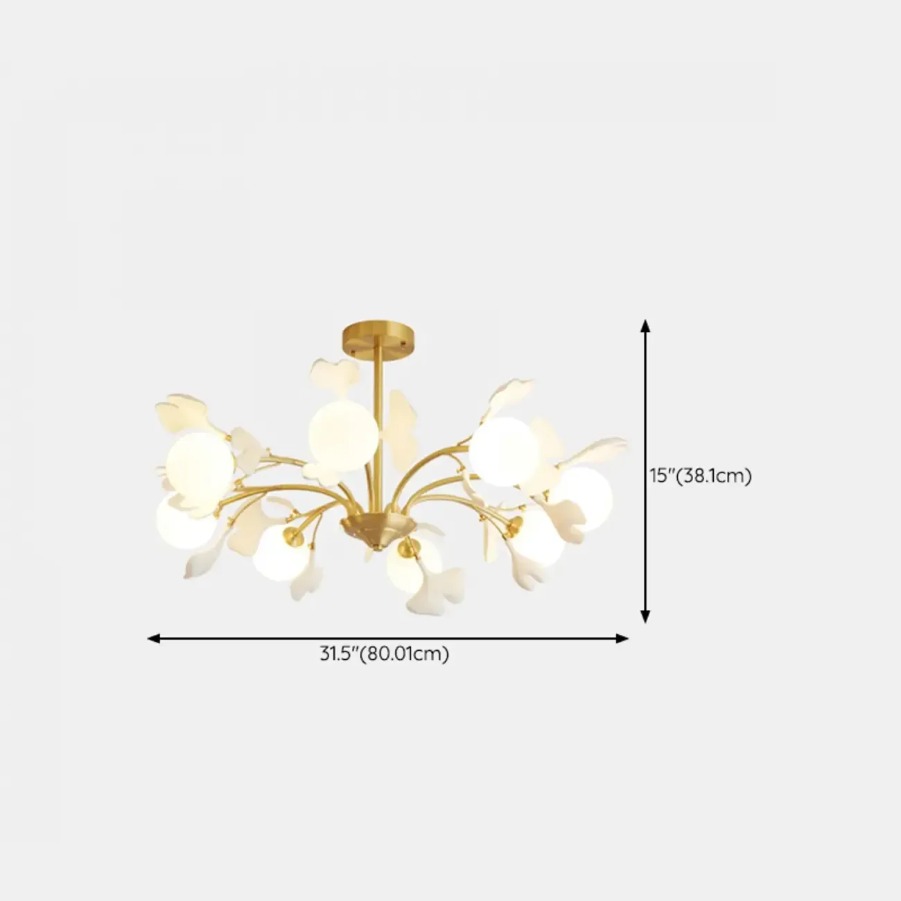 Modern Brass Branch Chandelier with Elegant Design Image - 16