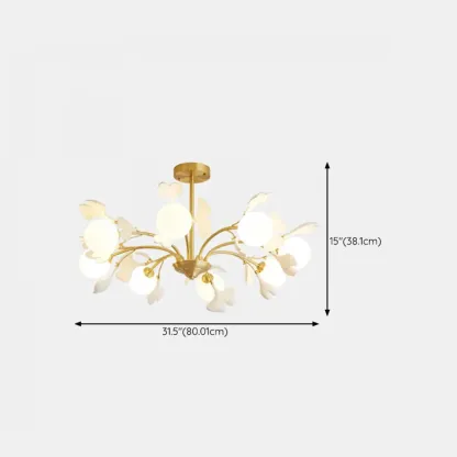 Modern Brass Branch Chandelier with Elegant Design Image - 16