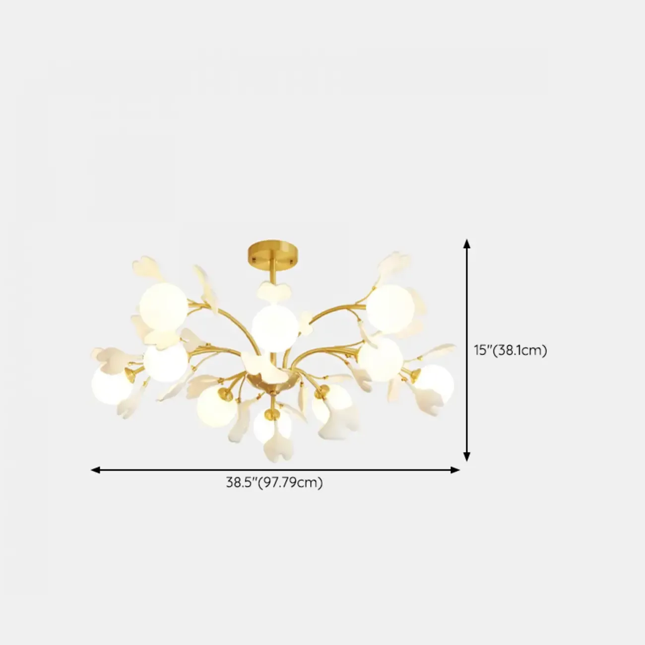 Modern Brass Branch Chandelier with Elegant Design Image - 18