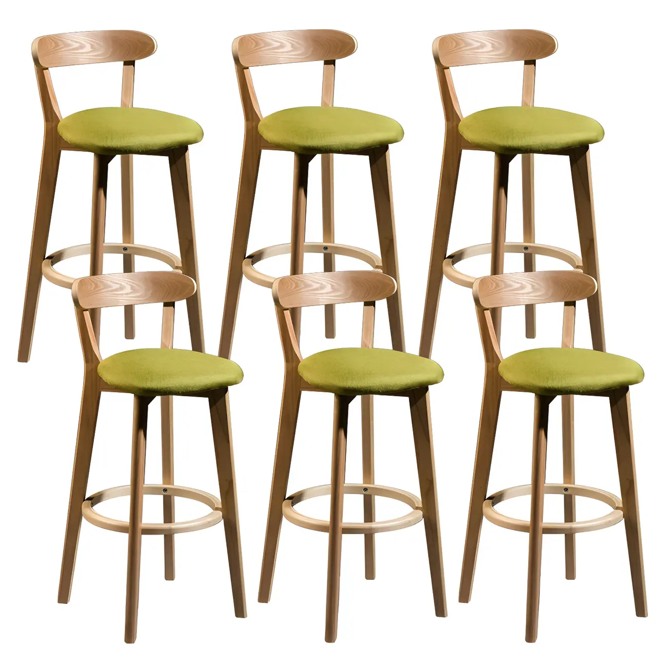 Wooden Upholstered Low Back Bar Height Stools Set of 2 | homeyfad