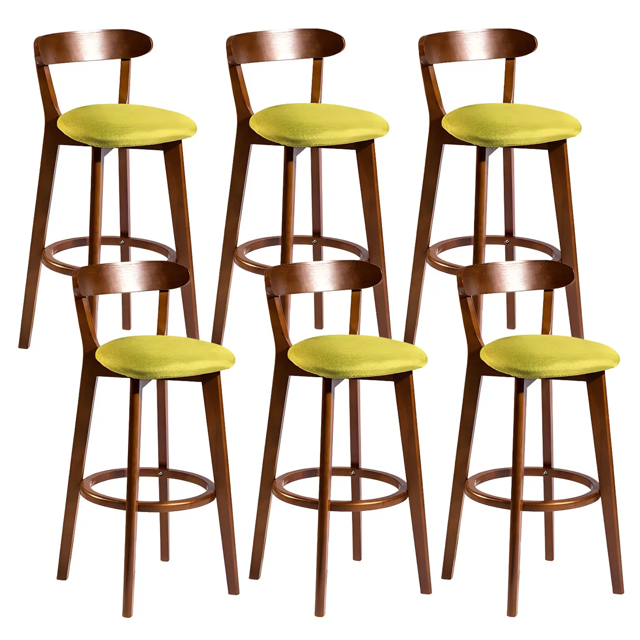 Wooden Upholstered Low Back Bar Height Stools Set of 2 | homeyfad