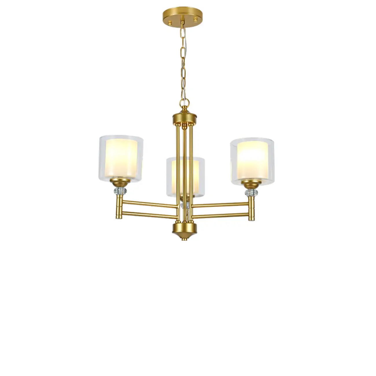 Modern Industrial Metal Chandelier with Clear Glass Shades Image - 12 | homeyfad