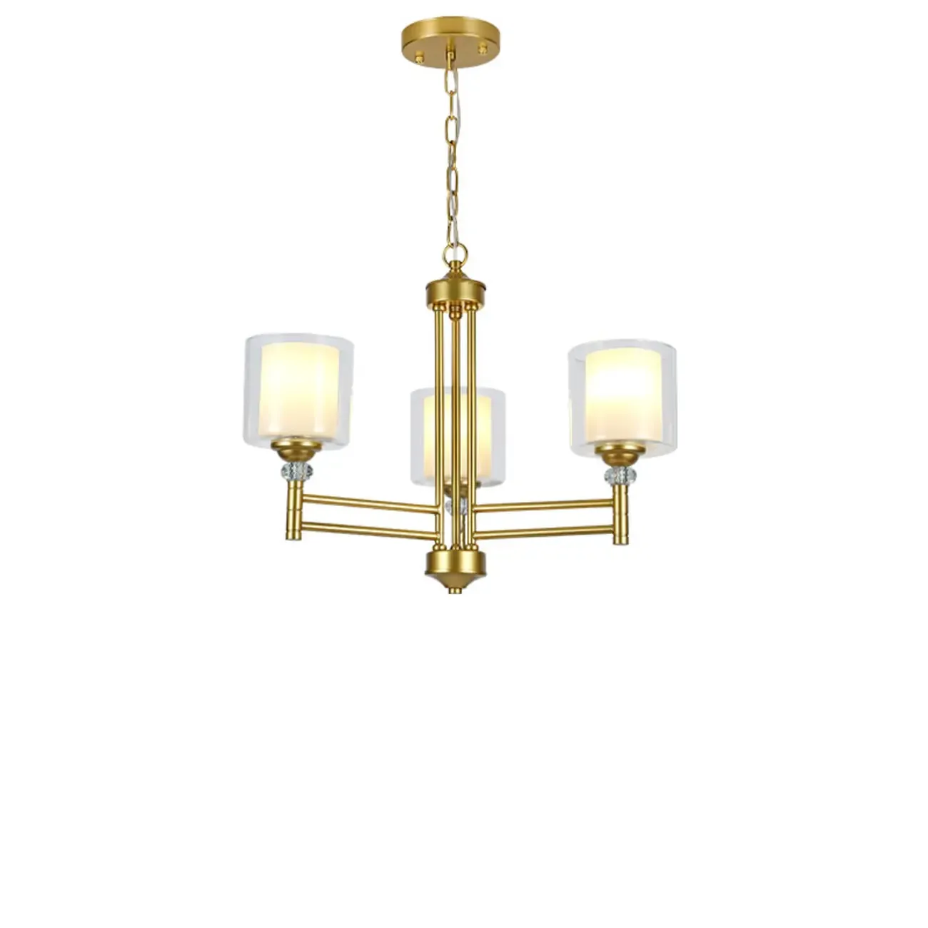 Modern Industrial Metal Chandelier with Clear Glass Shades Image - 12