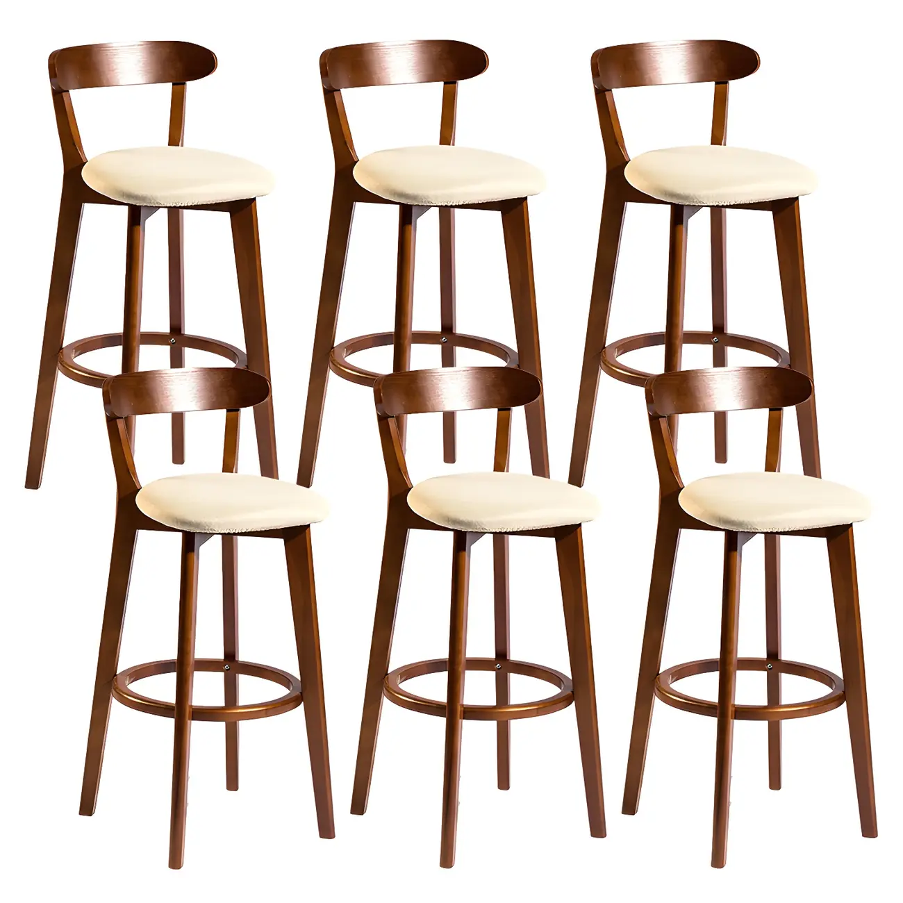 Wooden Upholstered Low Back Bar Height Stools Set of 2 | homeyfad