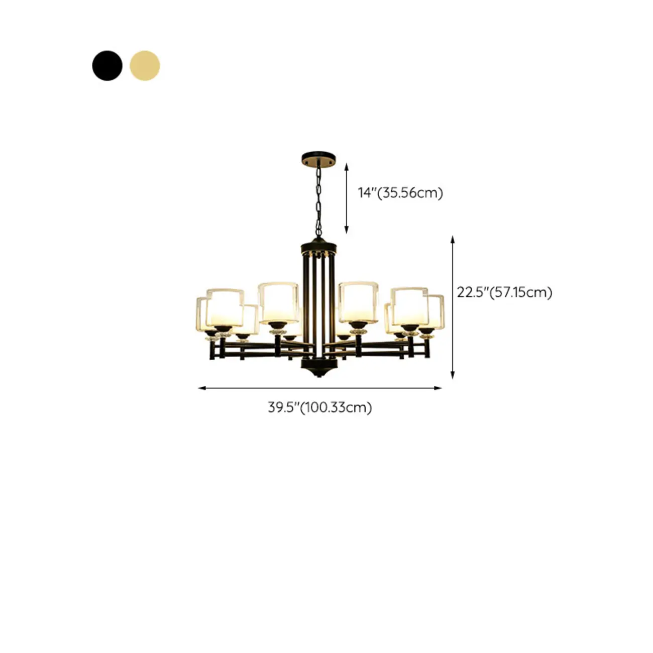 Modern Industrial Metal Chandelier with Clear Glass Shades Image - 21 | homeyfad