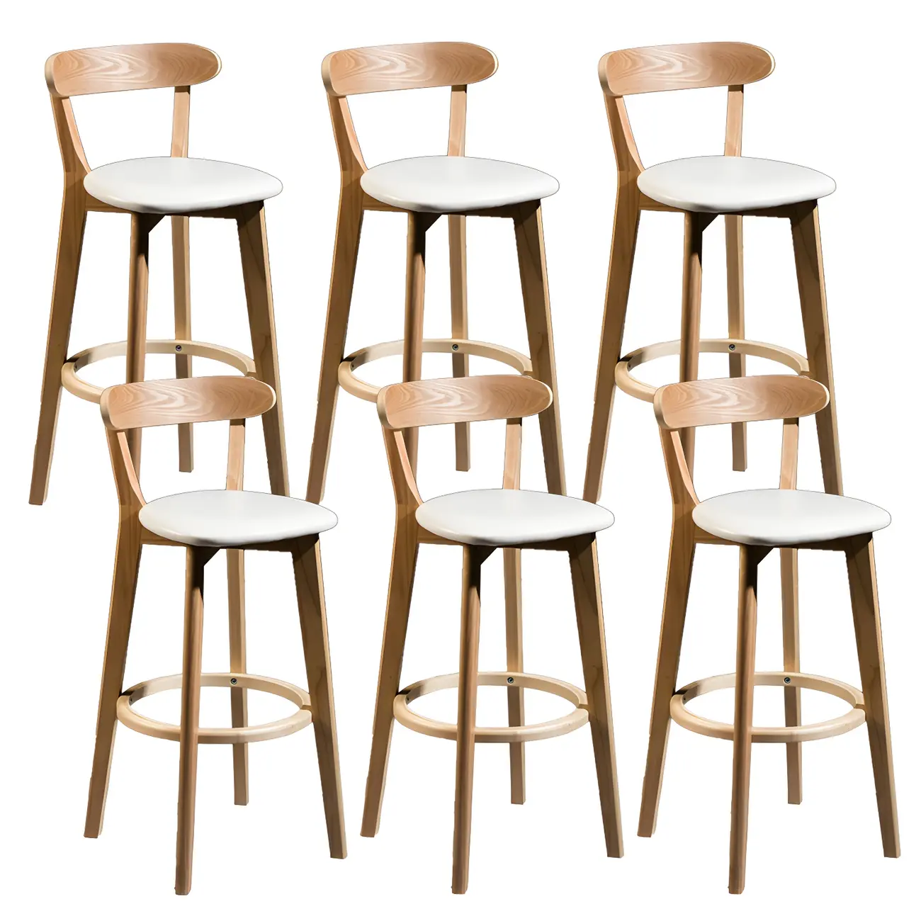 Wooden Upholstered Low Back Bar Height Stools Set of 2 | homeyfad