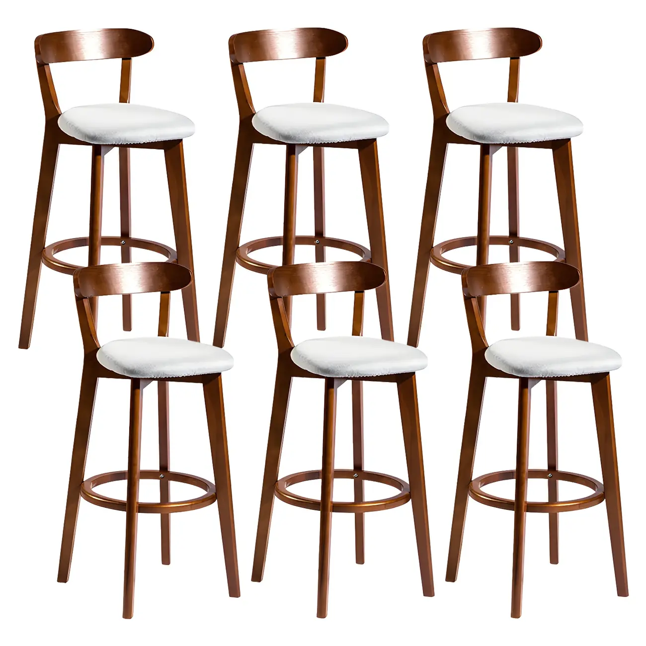 Wooden Upholstered Low Back Bar Height Stools Set of 2 | homeyfad