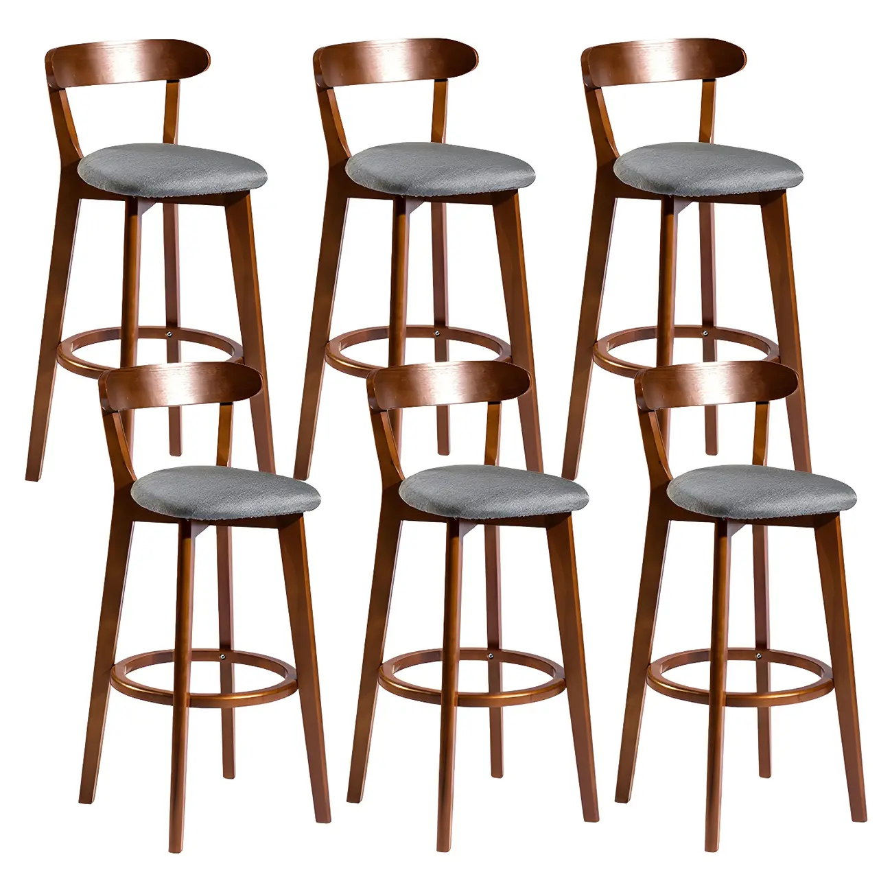 Wooden Upholstered Low Back Bar Height Stools Set of 2 | homeyfad