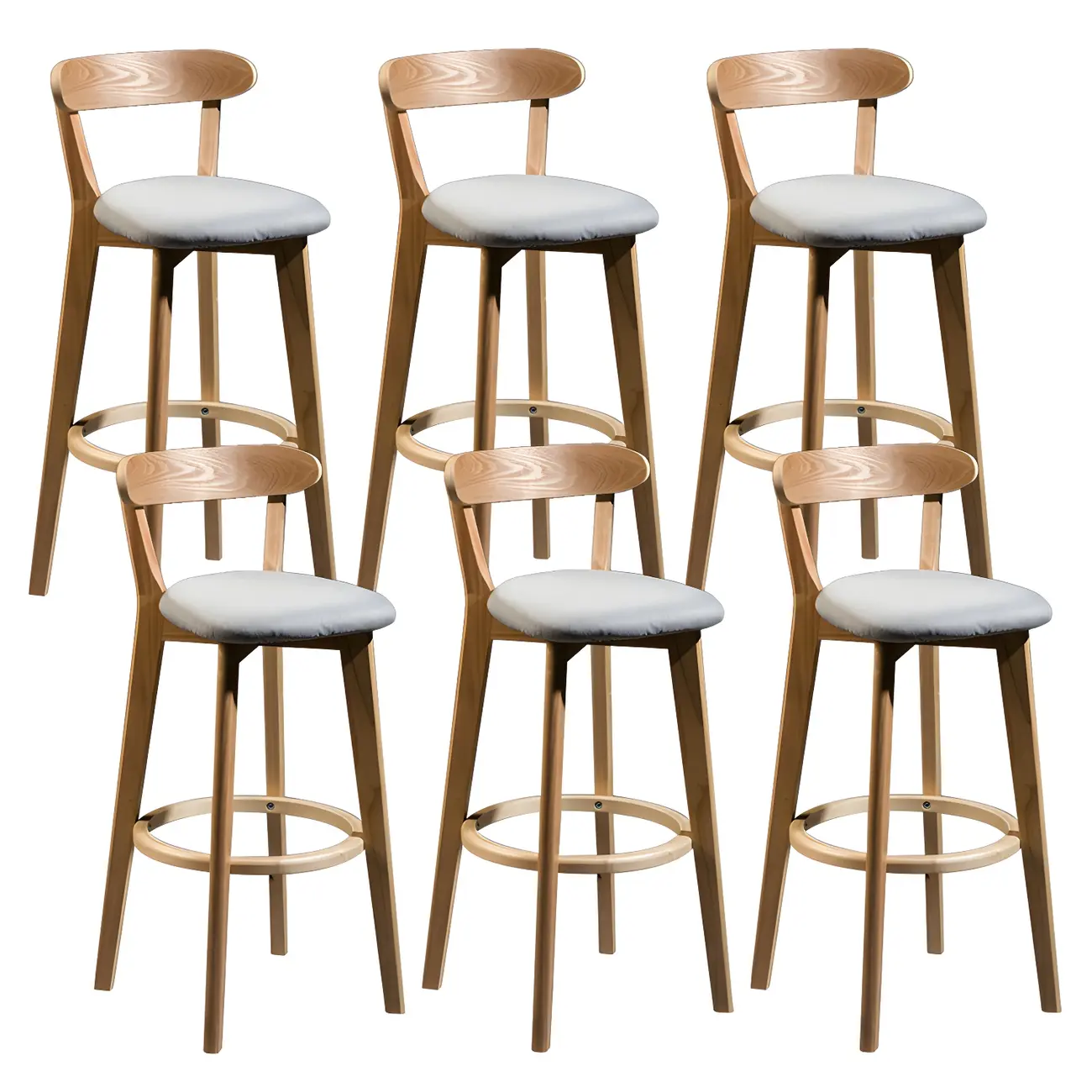 Wooden Upholstered Low Back Bar Height Stools Set of 2 | homeyfad