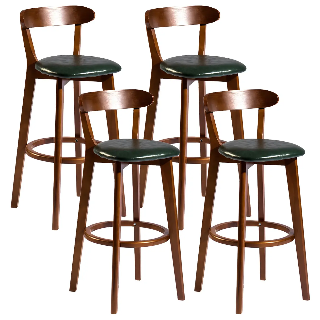 Wooden Upholstered Low Back Bar Height Stools Set of 2 | homeyfad