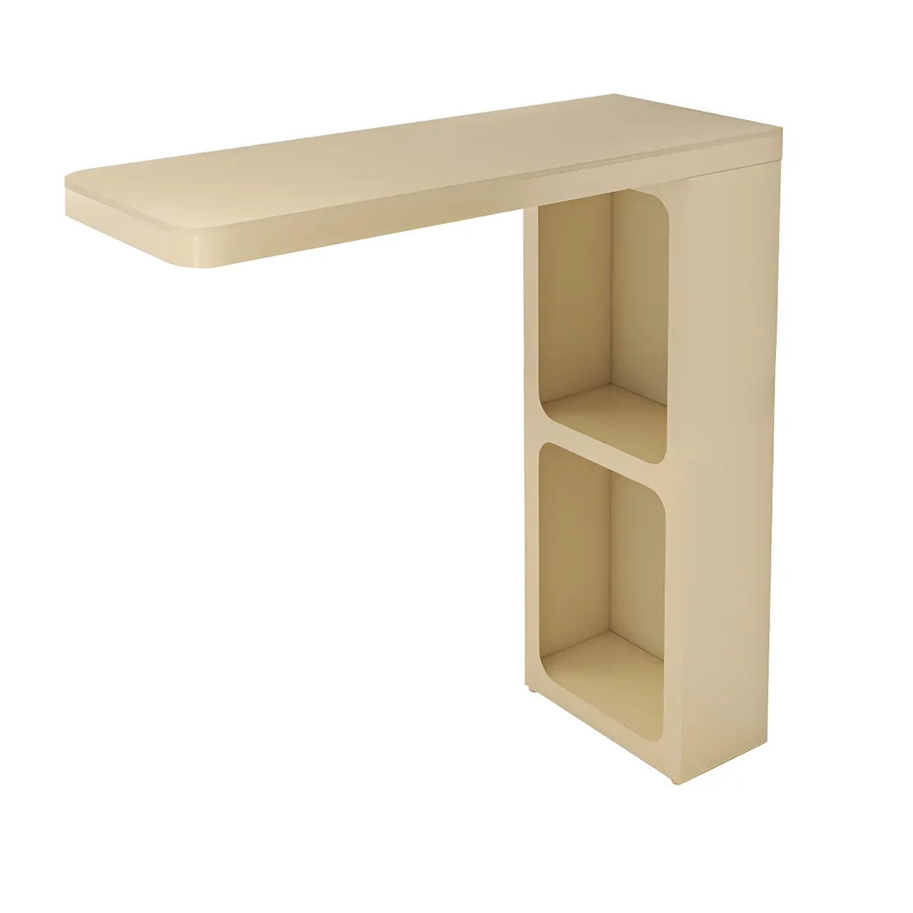 Decorative White Bar Table with Storage Shelves for Living Room Image - 2 | homeyfad