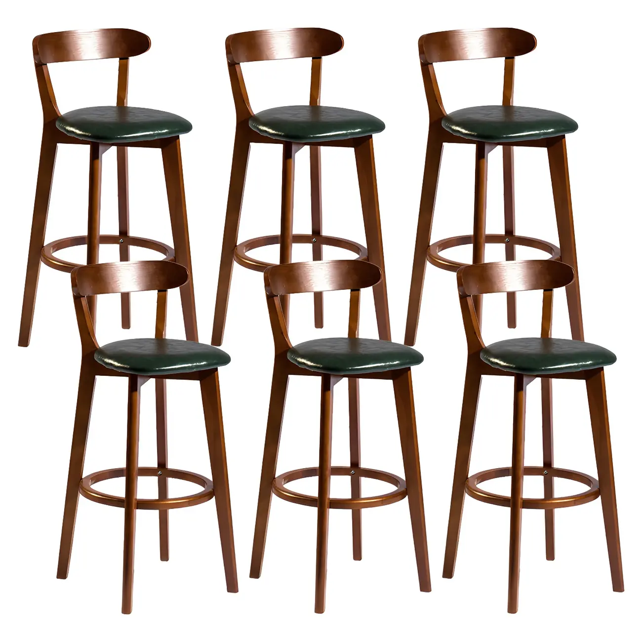Wooden Upholstered Low Back Bar Height Stools Set of 2 | homeyfad