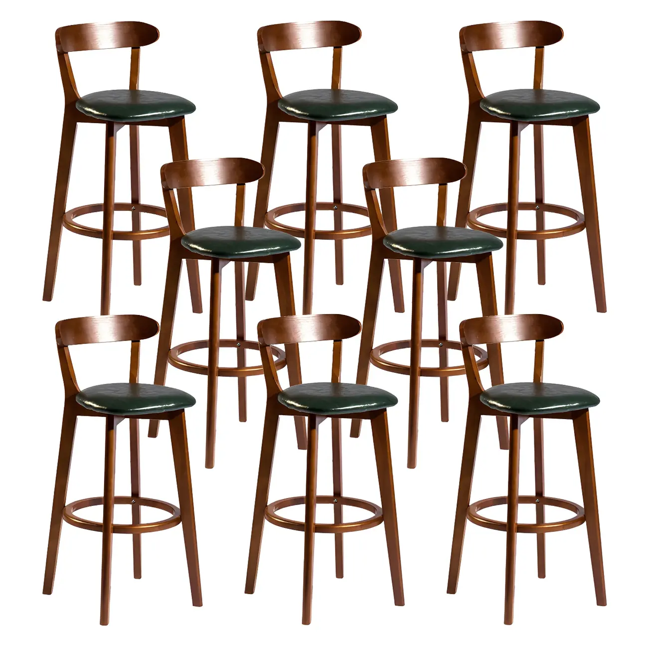 Wooden Upholstered Low Back Bar Height Stools Set of 2 | homeyfad