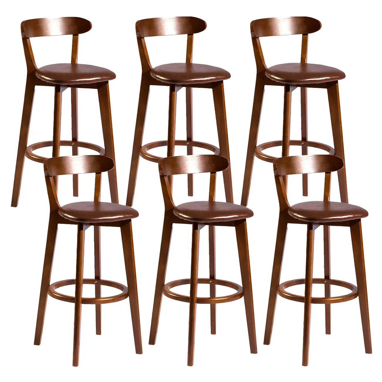 Wooden Upholstered Low Back Bar Height Stools Set of 2 | homeyfad