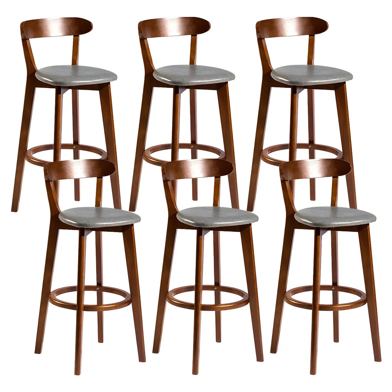 Wooden Upholstered Low Back Bar Height Stools Set of 2 | homeyfad