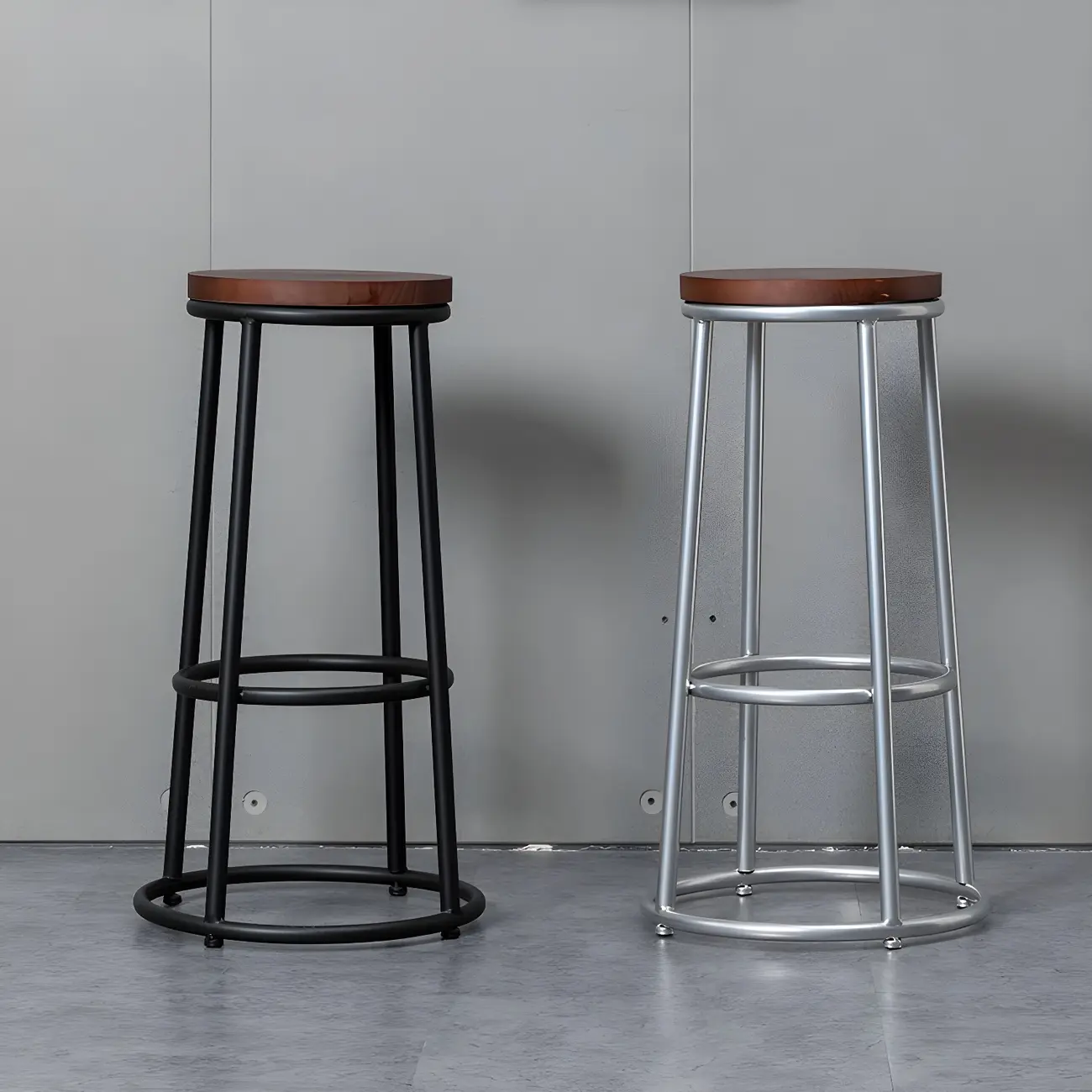Modern Industrial Metal Bar Stools for Home Bar Image - 1 | homeyfad