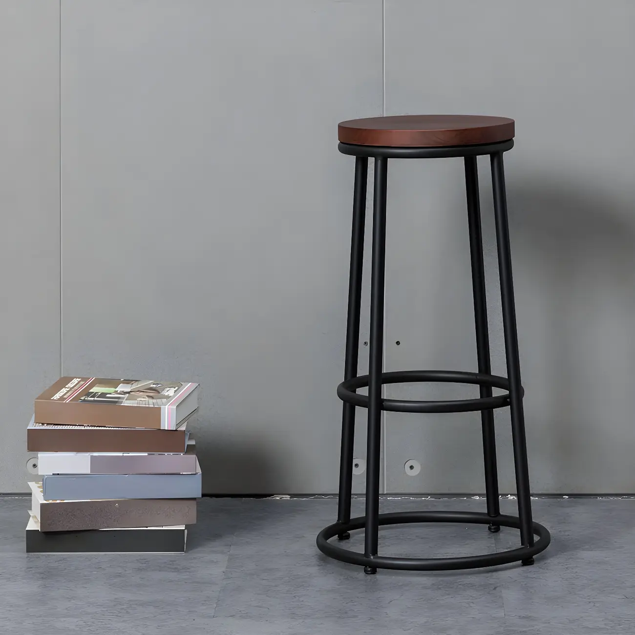 Modern Industrial Metal Bar Stools for Home Bar Image - 4 | homeyfad