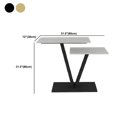 Glam White Rectangular Console Table with Pedestal Base Image - 10