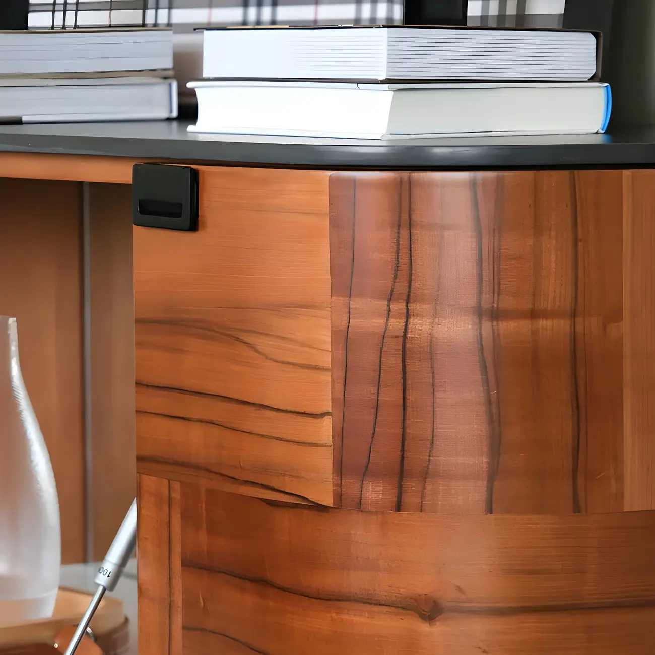 Brown Wooden Sideboard Cabinets with Stone Countertop Image - 4 | homeyfad