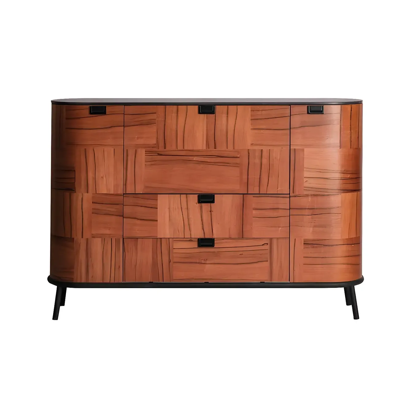 Contemporary Brown Wooden Sideboard with Stone Top | HomeyFad