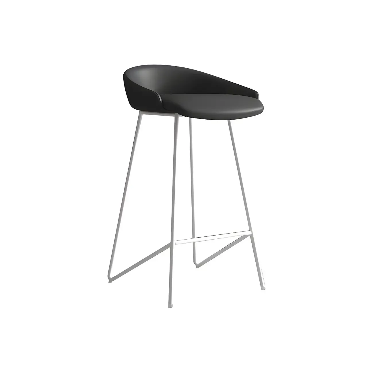 Leather Industrial Bar Stools with Low Back Image - 5