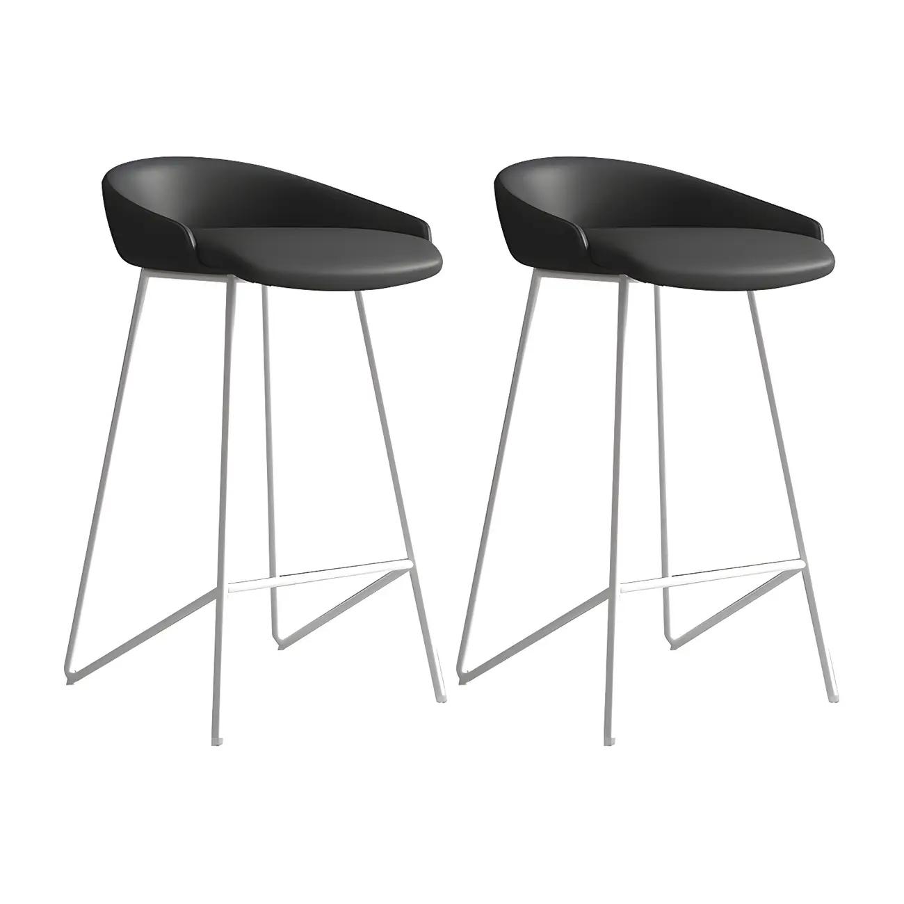 Leather Industrial Bar Stools with Low Back Image - 6 | homeyfad