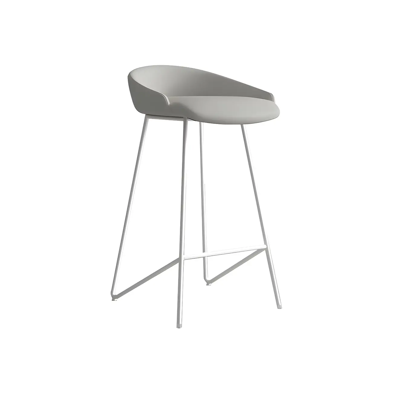 Leather Industrial Bar Stools with Low Back Image - 8 | homeyfad